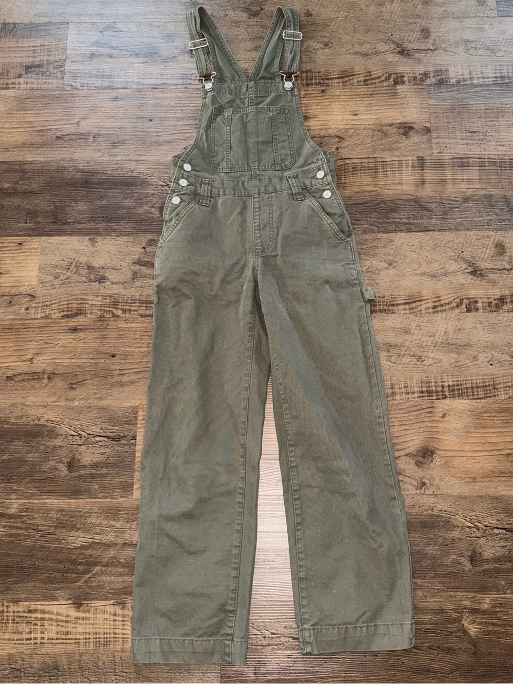 Cotton On Women’s Utility Canvas Overalls 2 Olive Green Wide Leg Workwear Small